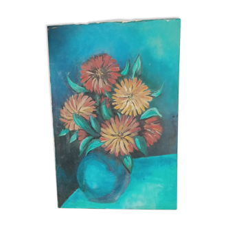 Painting on canvas Dahlias