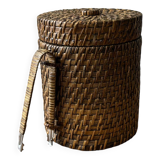 Rattan ice bucket with tongs