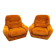 Pair of Italian Space Age Lounge Chairs, Orange Upholstery, 1970s