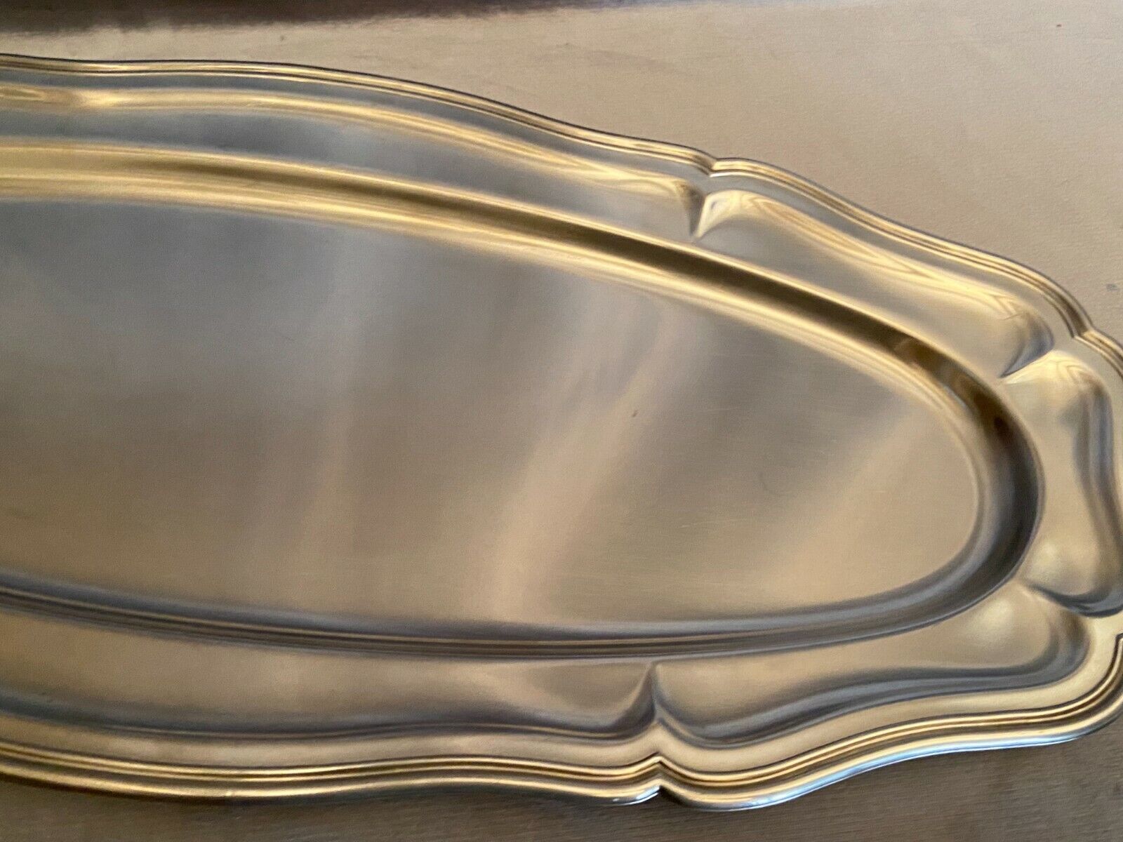 Plat à poisson inox modèle filet Louis XV 59,5 cm