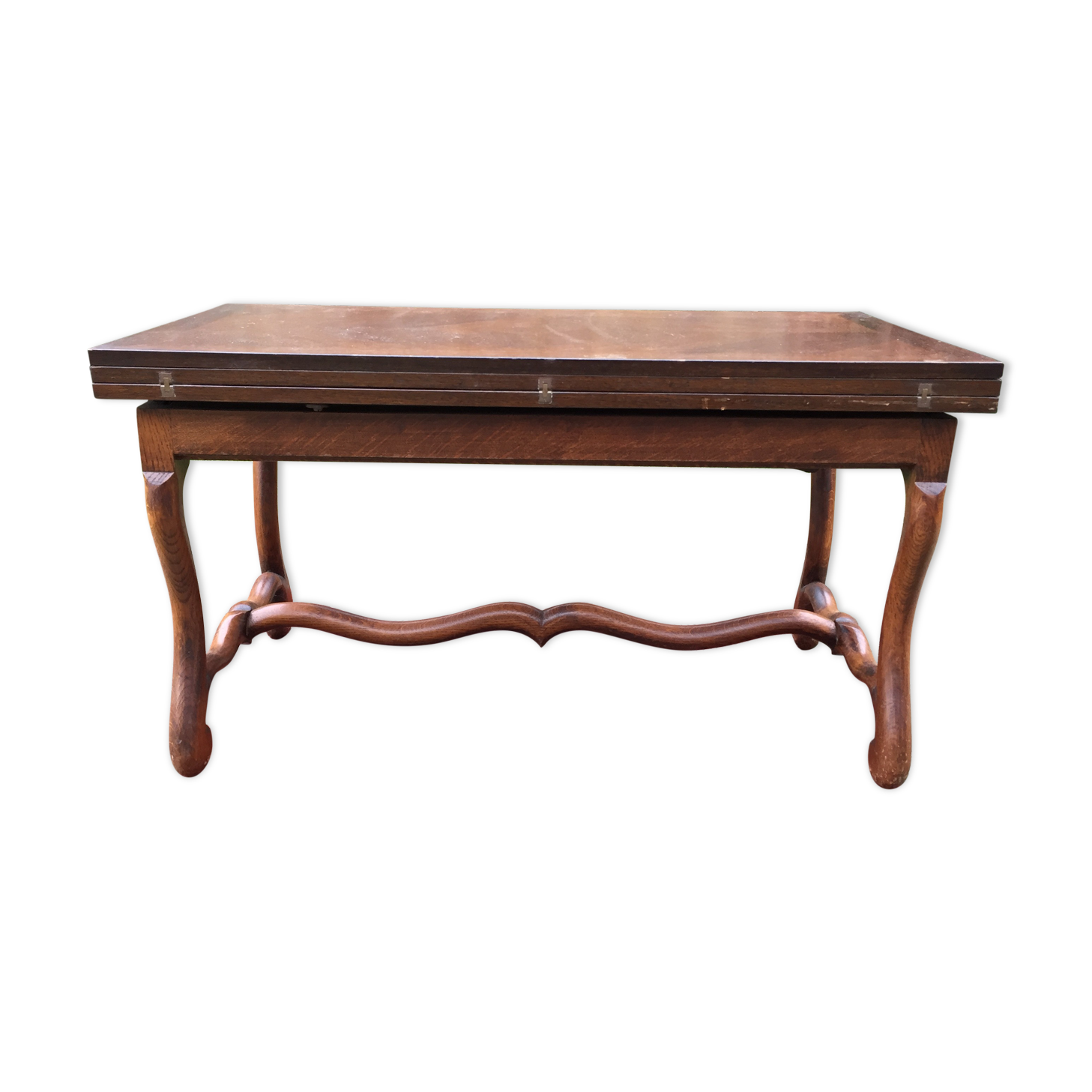 Modular vintage oak coffee table with Albert Ducrot's magical system