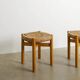 Pair of French Mid Century Wooden Meribel Stools by Charlotte Perriand 1960