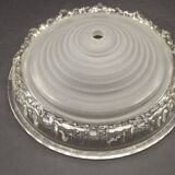 Signed EZAN France Frosted & Clear Glass Icicle Shades - Art Deco Lighting