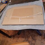 Mirror, wood and plaster, art nouveau, gold and silver patina - 54x35cm