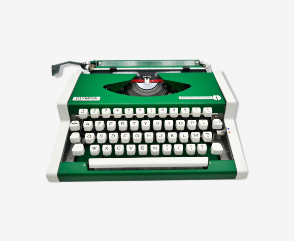 Machine à écrire Olympia Traveller de Luxe Vert anglais révisée ruban neuf