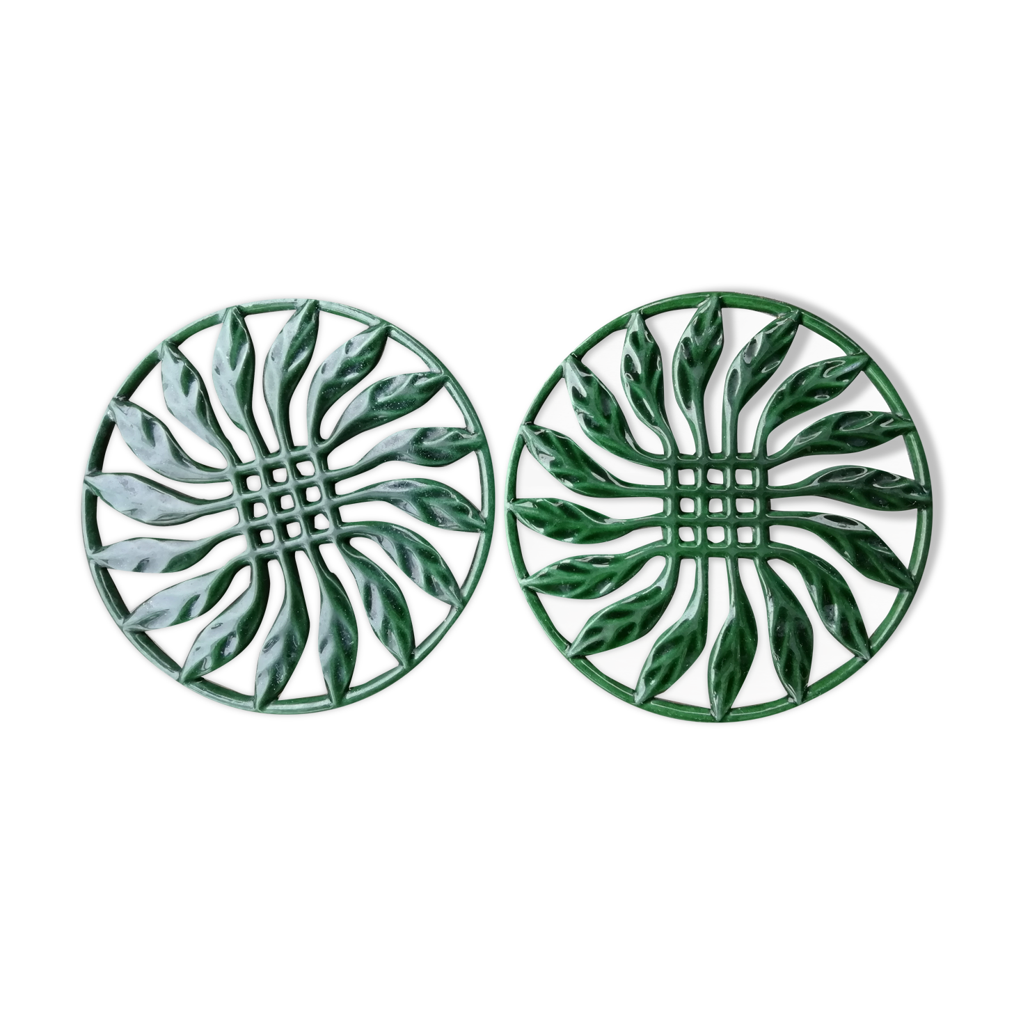 Pair of cast iron table mats