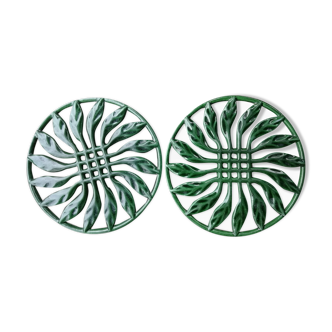 Pair of cast iron table mats