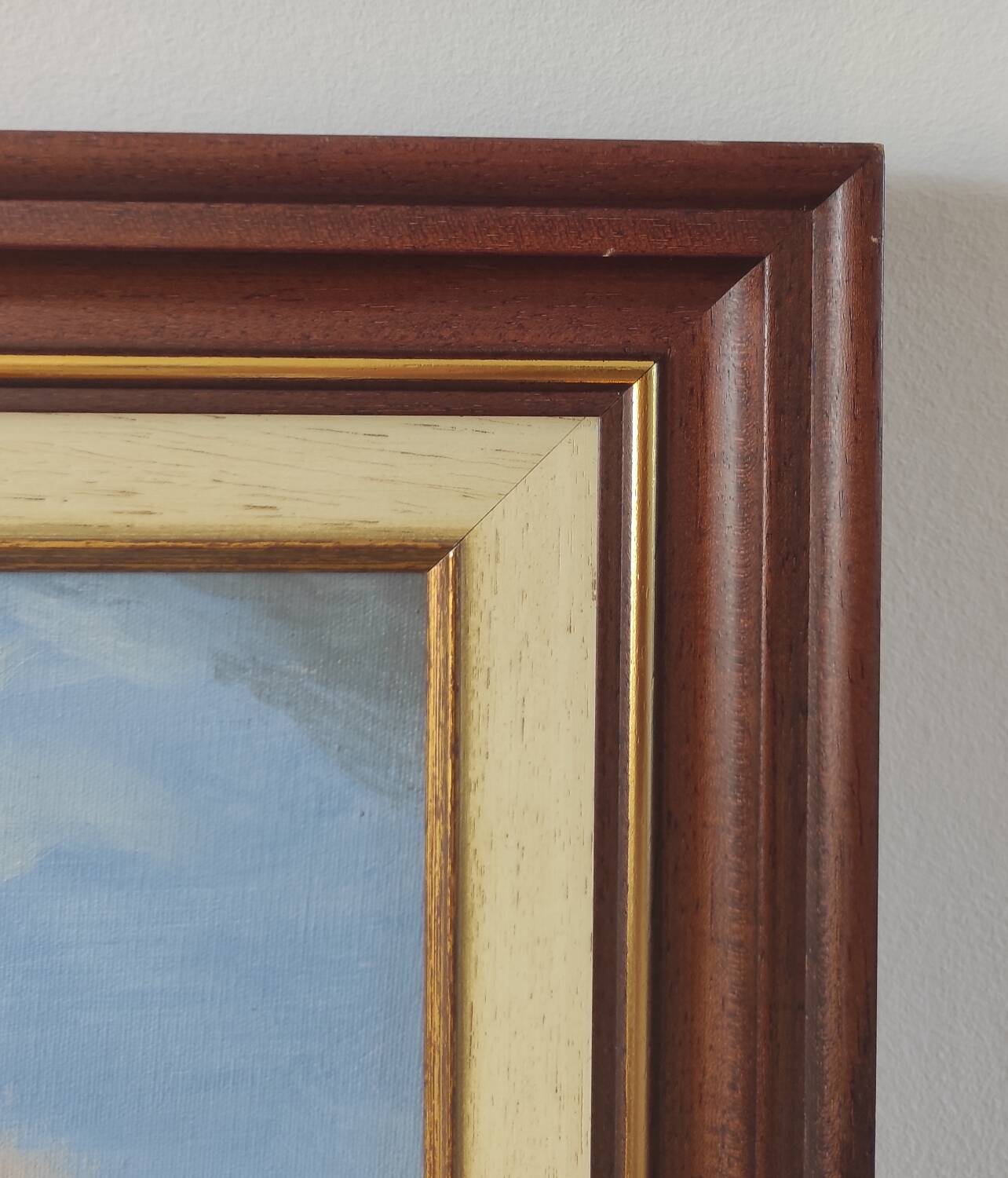 Vintage painting on canvas "Marine / Sailboat" signed Simon