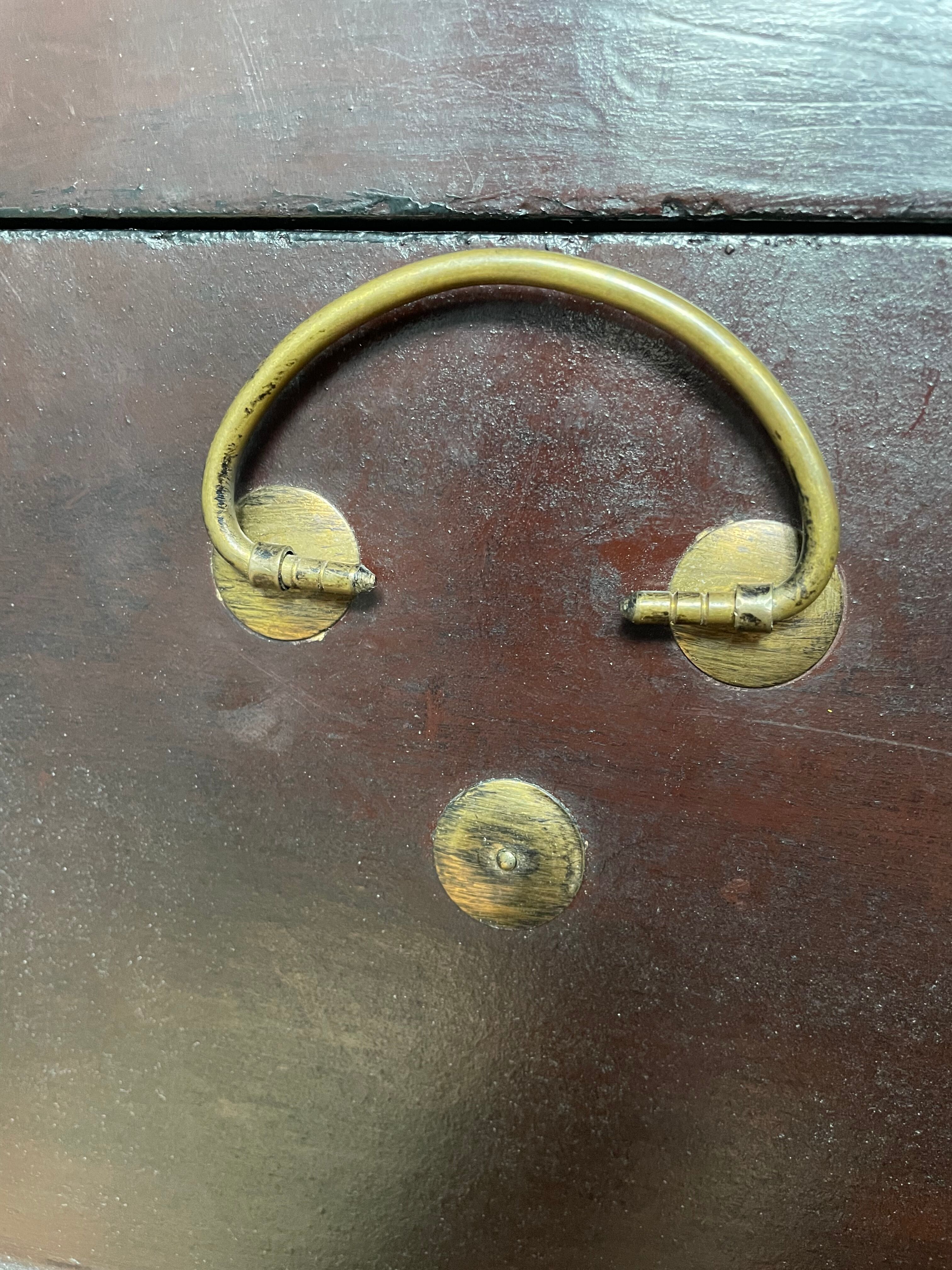 Antique chest in painted lacquered wood