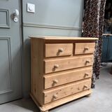 Renovated English pine chest of drawers
