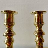 Pair of old brass candlesticks