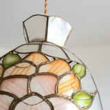 Mother-of-pearl suspension with art deco flowers