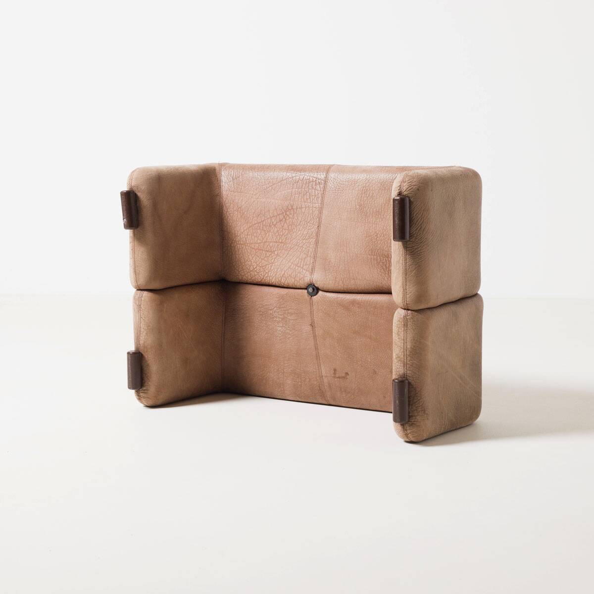 Coronado Leather Ottoman by Tobia Scarpa for B&B Italia, Italy, 1980s