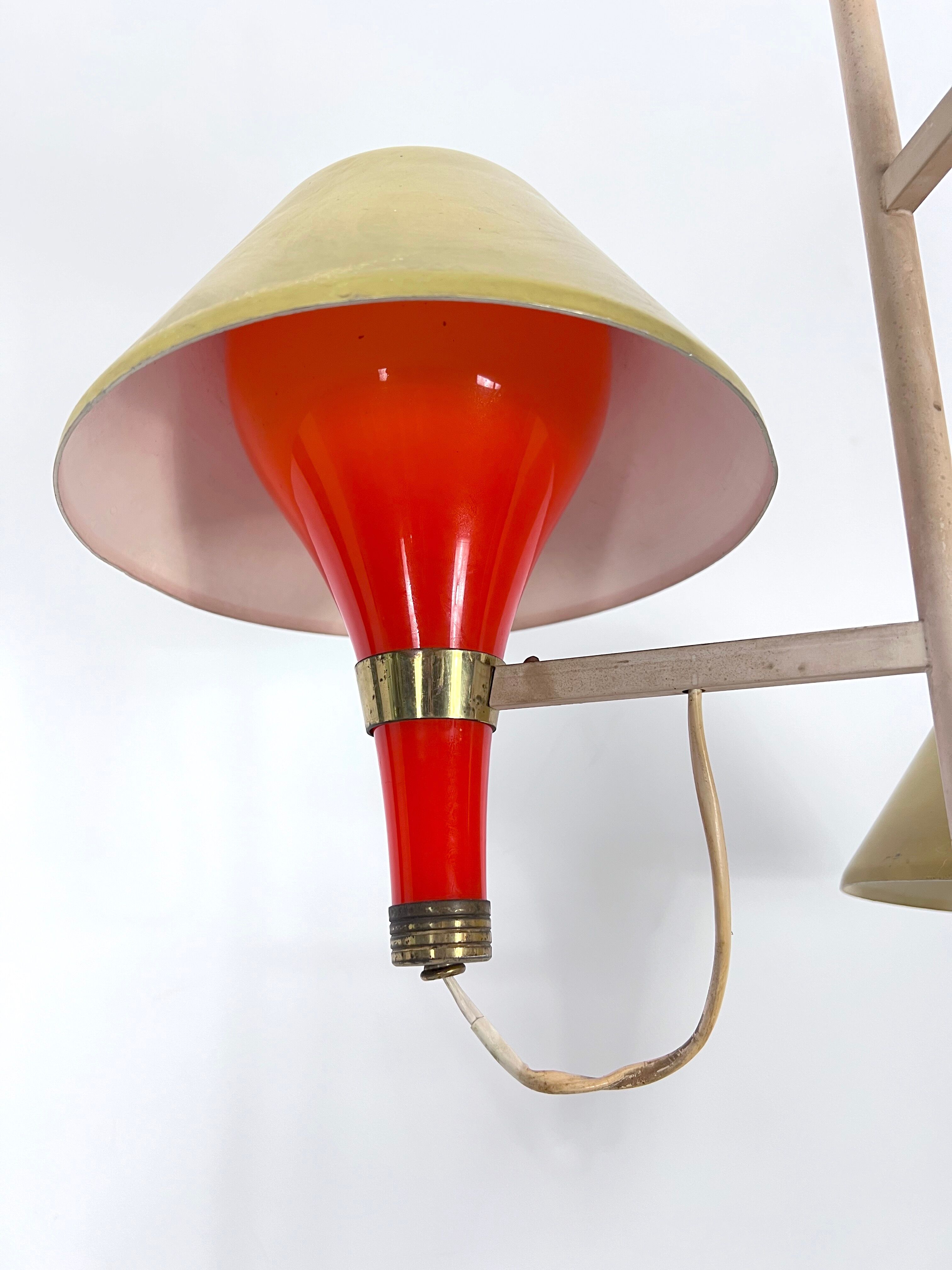 Mid-century Modern three arms floor lamp by Stilux Milano. Italy 1950s