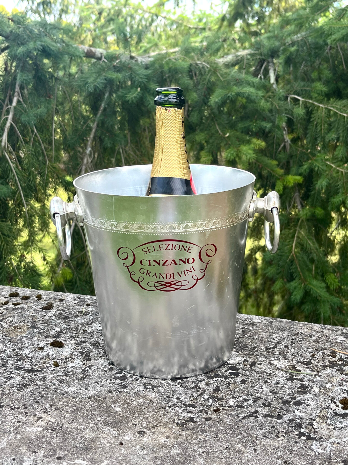 Cinzano Champagne Cooler Ice Bucket – Vintage Aluminium Advertising Wi