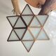 Vintage frosted glass and brass star pendant light