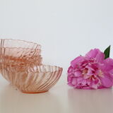 Rosaline pink glass bowls, arcoroc, lot of 6, vintage french, vintage