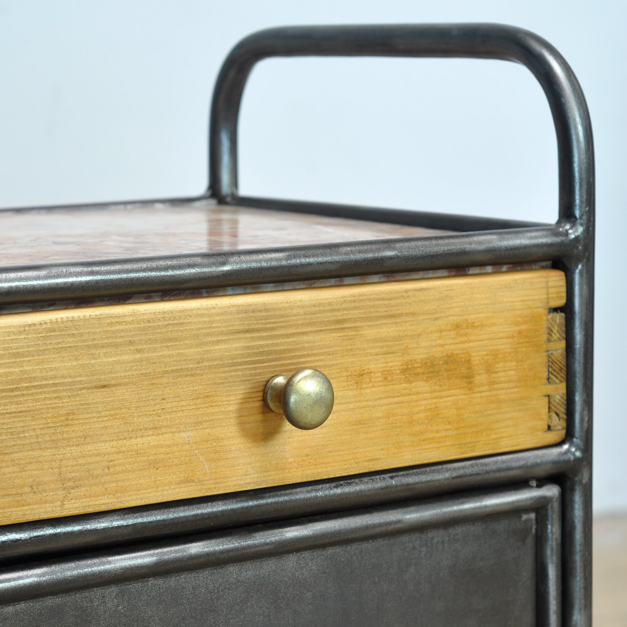 Nightstand with marble top, circa 1920