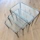 3 metal and glass nesting tables
