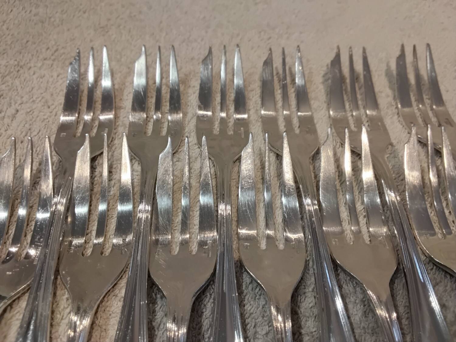 12 silver-plated metal cake forks by Christofle Spatours