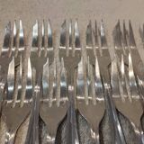 12 silver-plated metal cake forks by Christofle Spatours