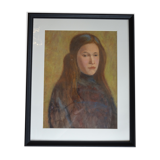 Portrait of a young girl, oil on cardboard 44 x 54 cm