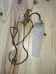 Vintage wall light in brass and textured glass – 60s/70s style