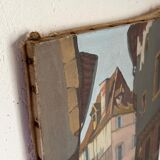 Painting of a French country village