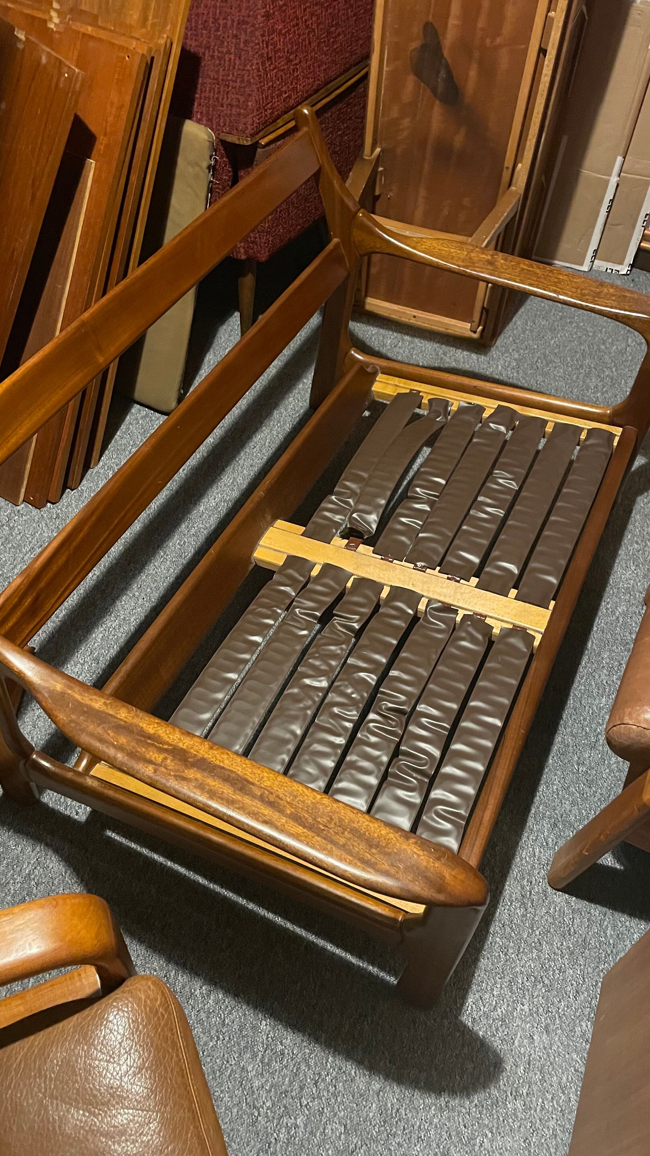 Teak and two-seater wool sofa from the 60s