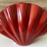 Atypical Red Shell Soliflore Vase Solid Cast Aluminum Art Decor