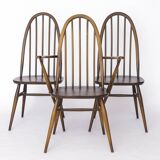 Set of 6 Ercol Quaker Windsor Dining Chairs | 1960s British Mid-Century Mod