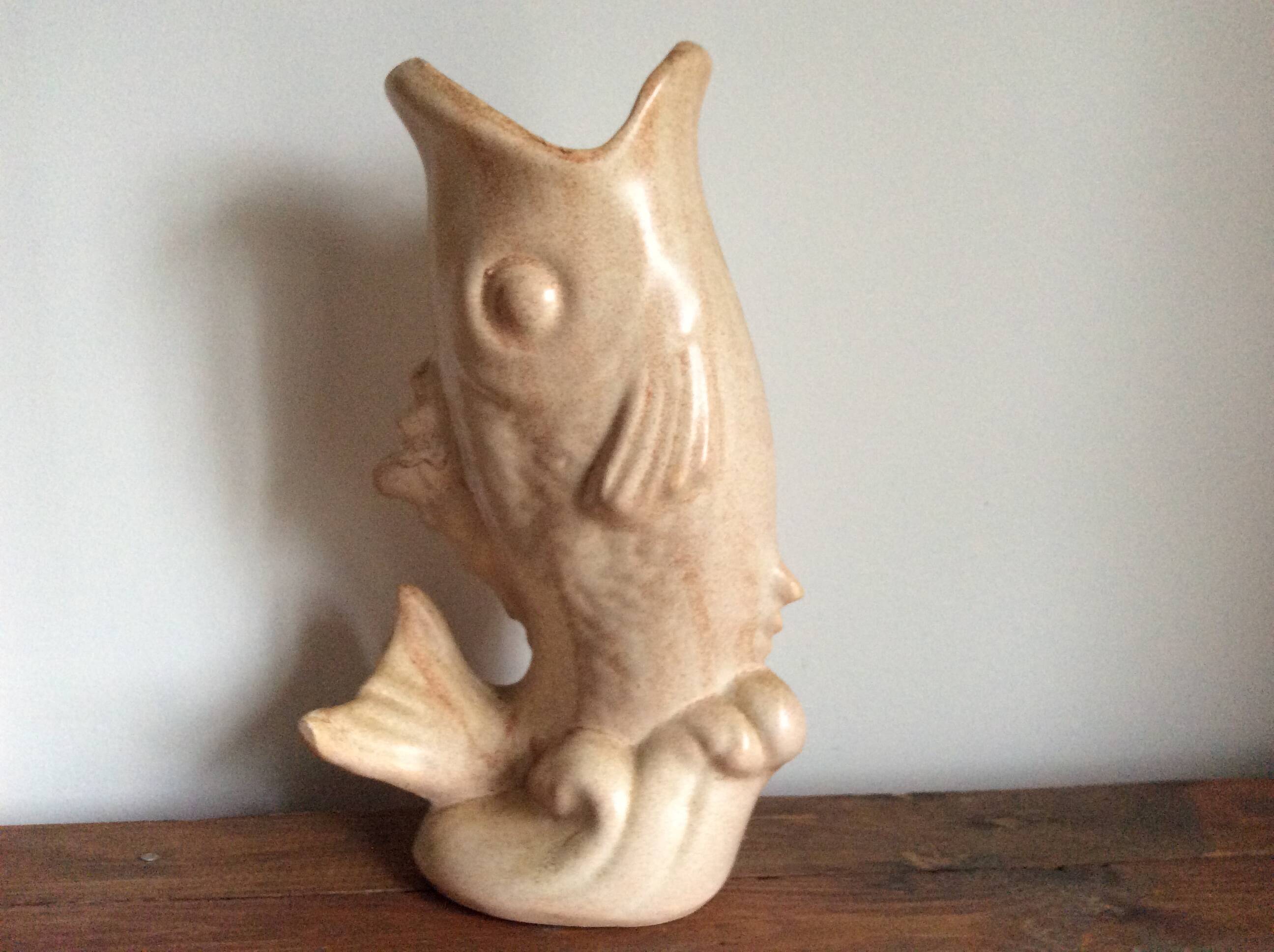 Stoneware fish vase