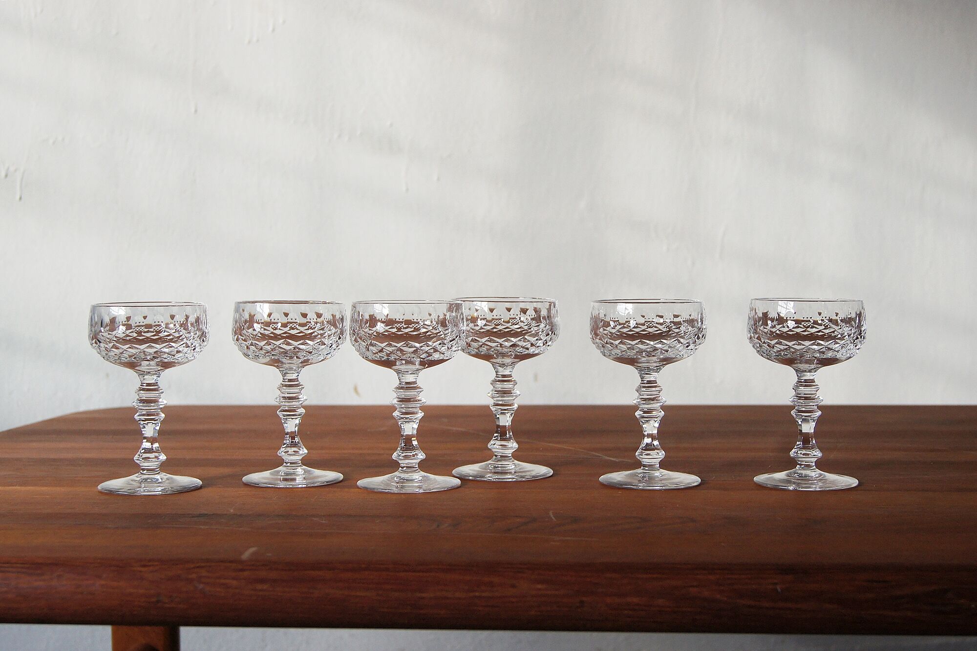 Coupes à champagne en cristal, set de 6