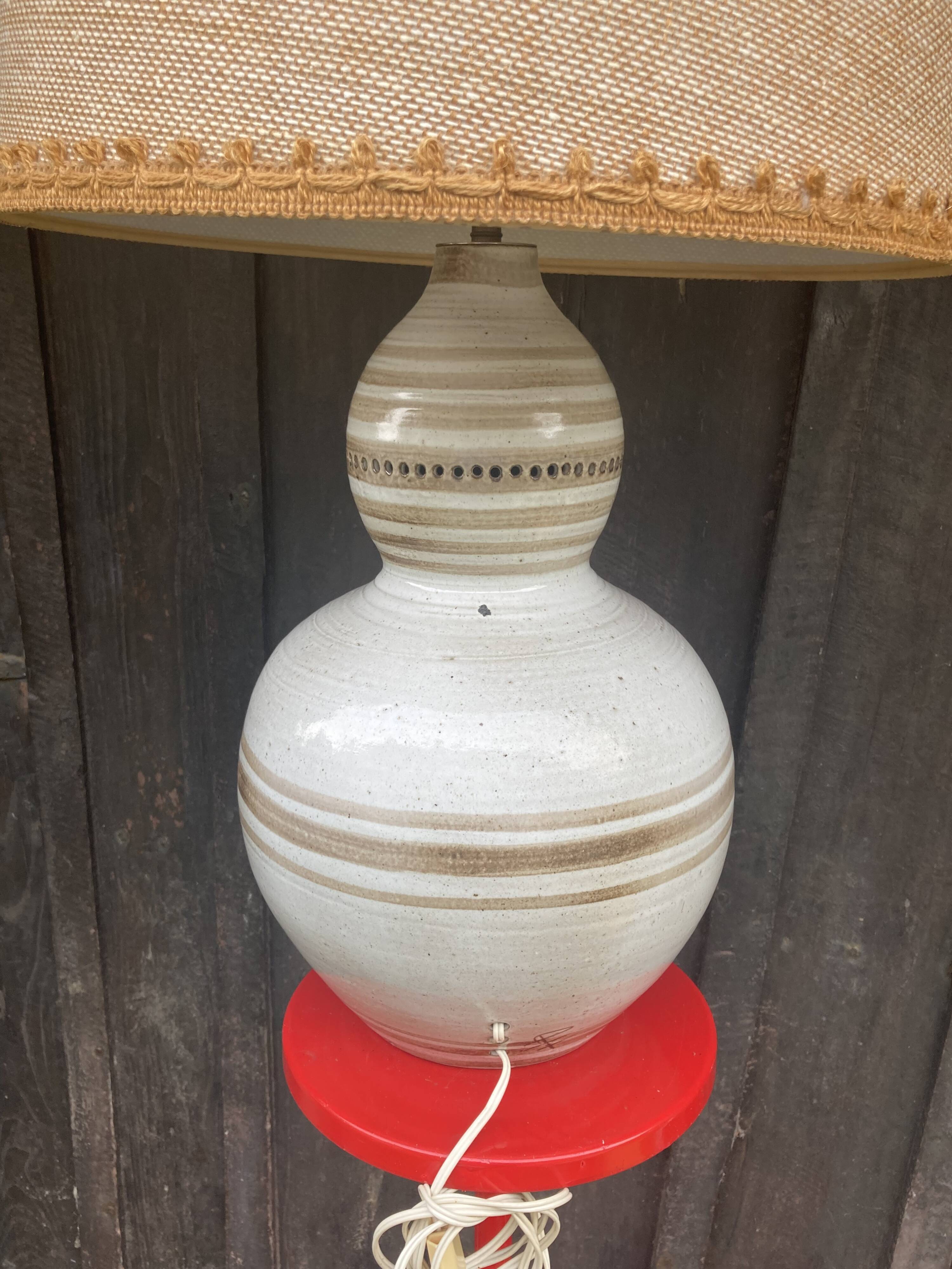 Pierre Pissareff, two-light lamp, signed, Dlg of Georges Pelletier