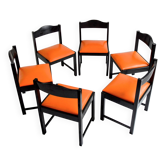 Set of 6 vintage Scandinavian chairs from the 1960s