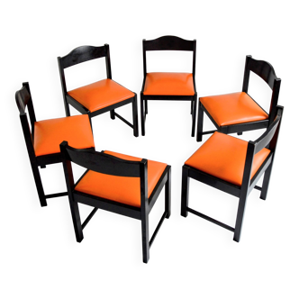 Suite de 6 Chaises vintage scandinave 1960s