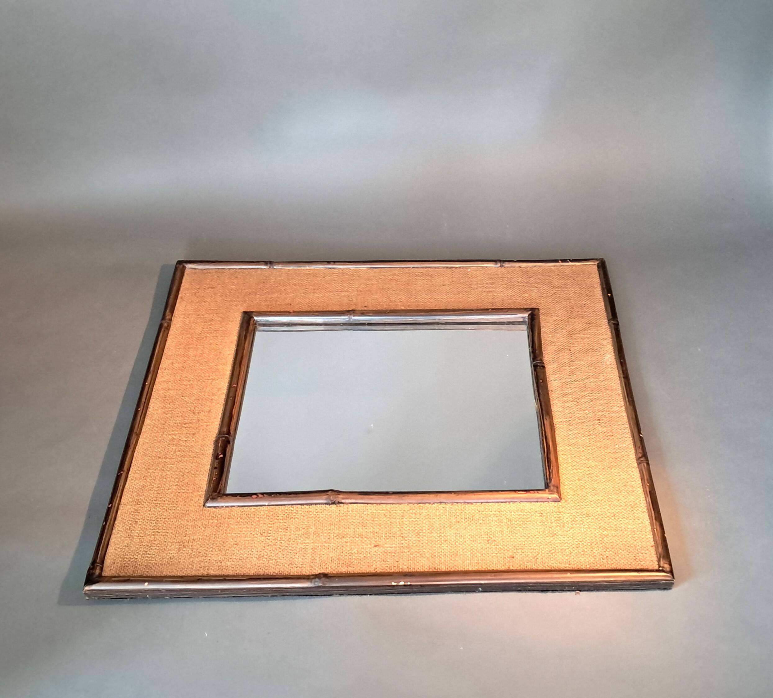 Miroir bambou et rotin vintage 1960/1970.