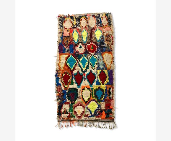 Tapis berbère marocain boucherouite vintage 190x101cm