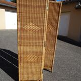 Vintage rattan and bamboo basketry screen