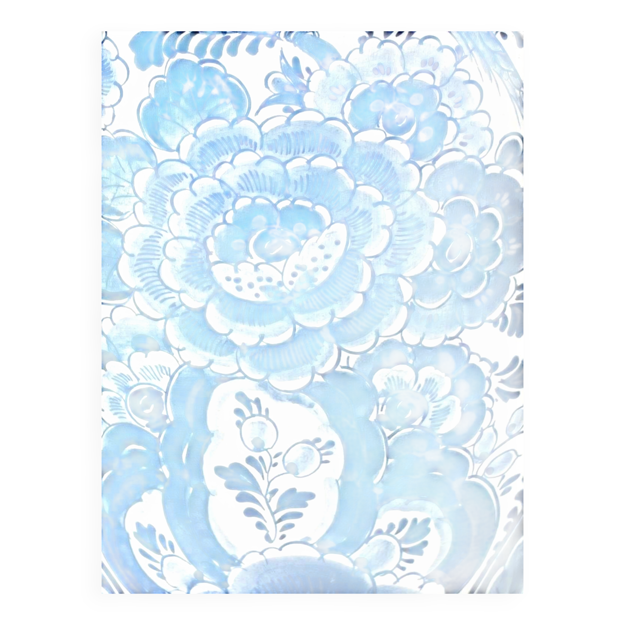 Monumental blue and white baluster vase from Delft, hand-painted, 1950s, Dutch.