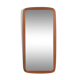 JM teak mirror with organic shape teak console, Denmark, 60s