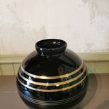 Art deco ball vase in black glass