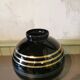 Art deco ball vase in black glass