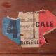 Old military travel trunk with oak key and label