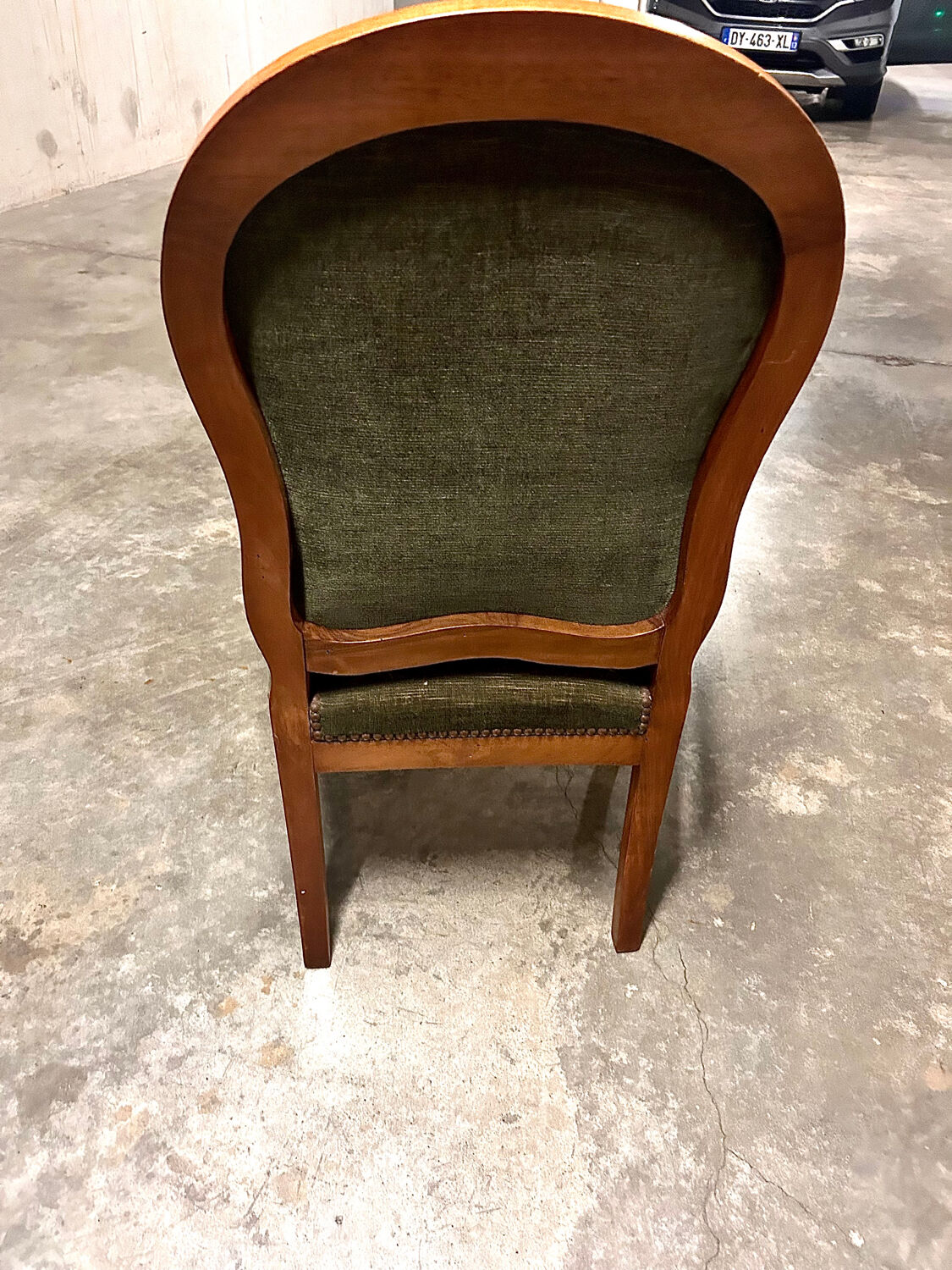 Authentique fauteuil Voltaire Louis-Philippe en noyer massif