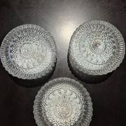 Ensemble 3 - lampe murale plafond ø 24 cm en verre moulé des années 1960