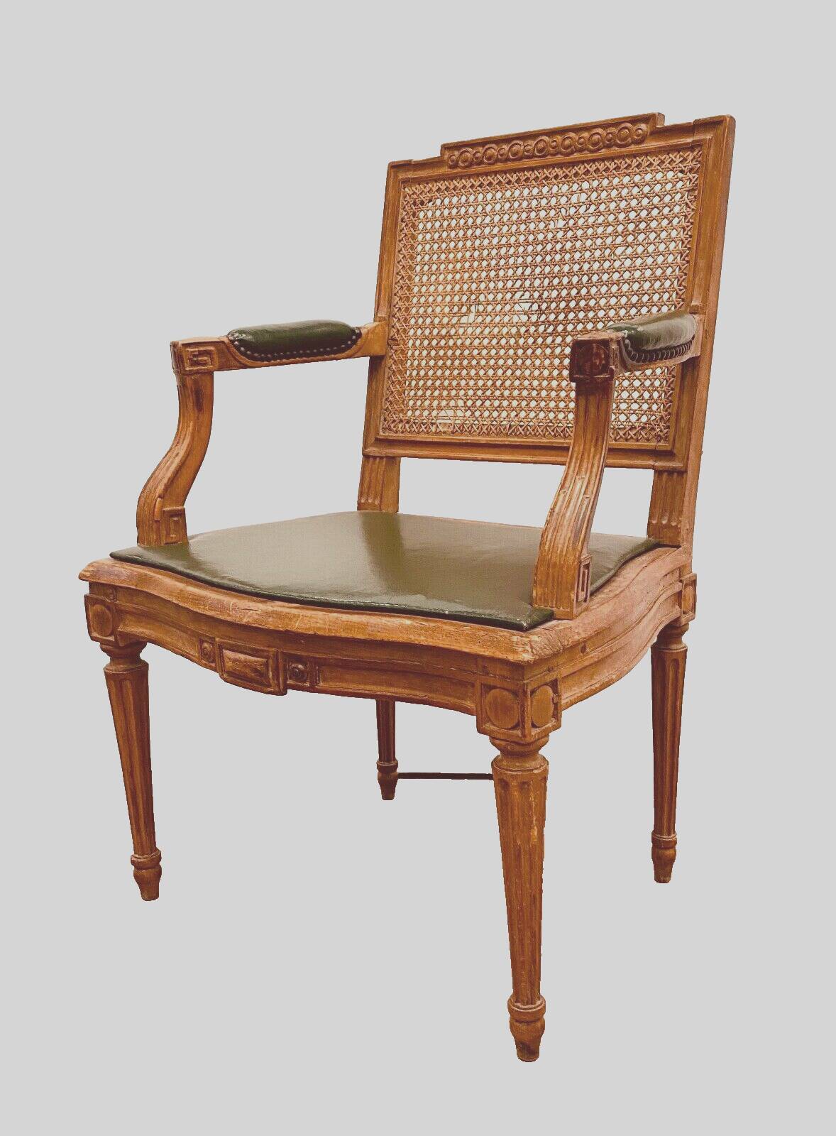 Louis XVI style office armchair in 19th century stained beech