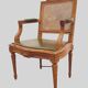 Louis XVI style office armchair in 19th century stained beech