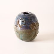 Terracotta photophore scenette owl in the moonlight
