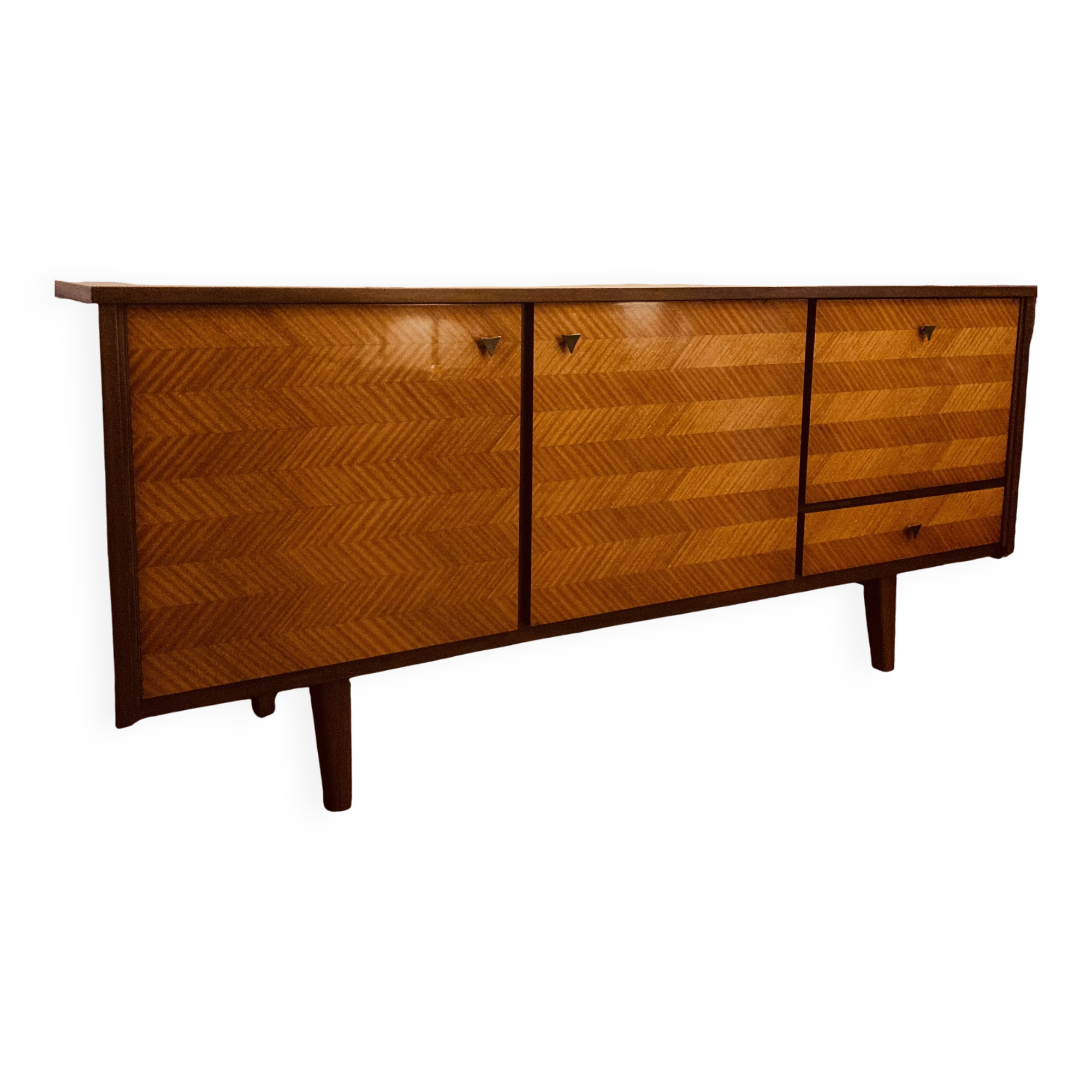 Buffet style années 50, placage teck, laque
